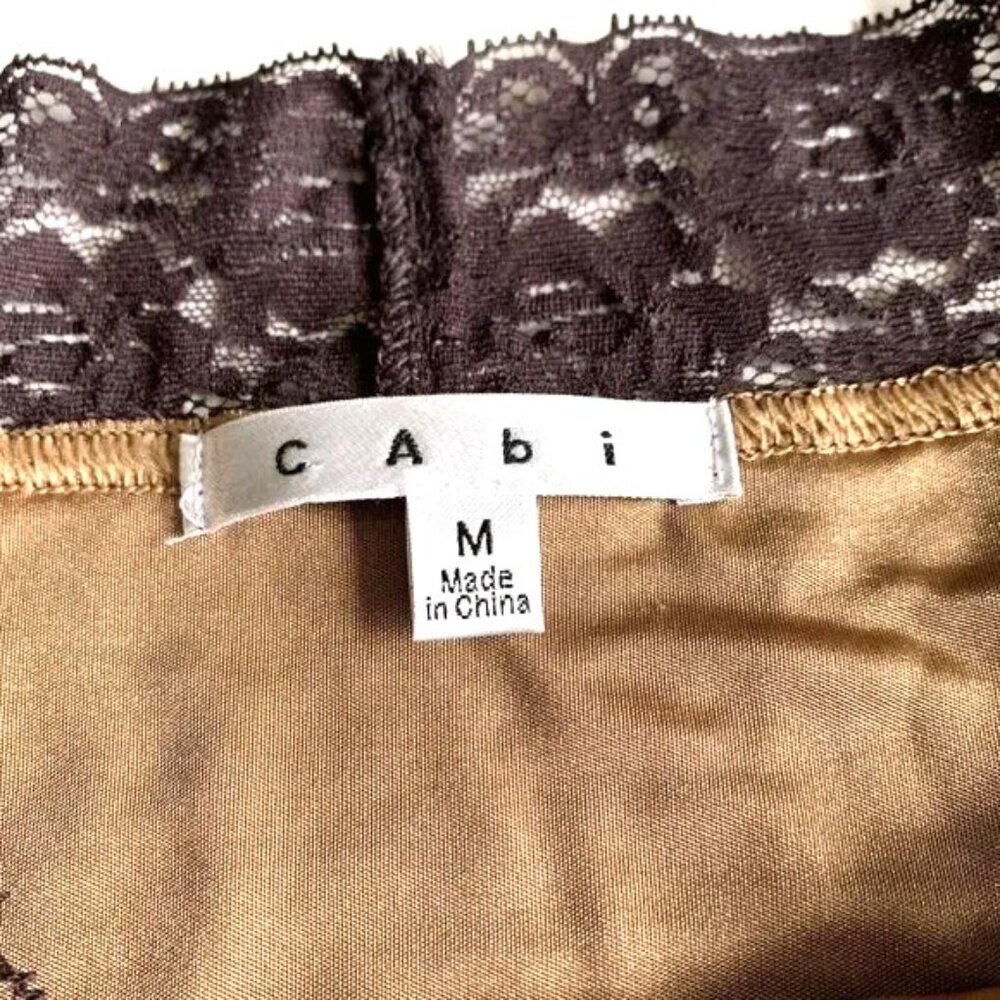 CAbi #957 Pull On Skirt Brown Lace A Line Sz Medium Nylon Blend - Picture 3 of 4